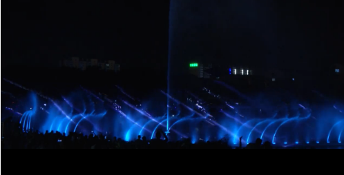 酷炫！大型激光水幕秀在張家口震撼上演